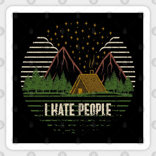 i hate people camping lovers Sticker by Tesszero